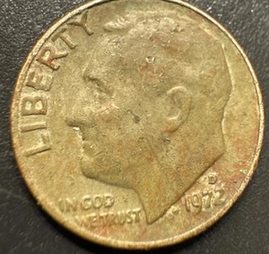 1972 D US Dime Copper Reverse Errors Multiple Errors - Picture 1 of 4