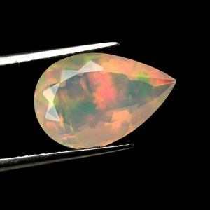 3.43 Ct IF Best Pear 14.4 x 9.4 MM Genuine Rainbow Multi Colors Play Welo Opal ! - Picture 1 of 5