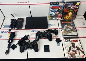 Sony PlayStation 2 Slim PS2 Console Bundle W / GAMES - SAME DAY SHIP - WARRANTY - Picture 1 of 8