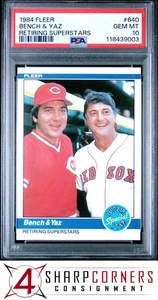 1984 FLEER #640 JOHNNY BENCH-CARL YASTRZEMSKI HOF PSA 10 - Picture 1 of 3