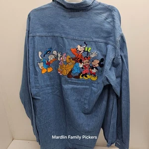Camicia vintage 1992 Disney Topolino e amici in denim ricamato con bottoni made in USA - Foto 1 di 17