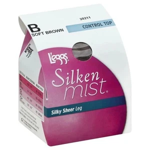 Leggs Silken Mist Control Top Pantyhose Silky Sheer Leg Soft Brown B Med 20211 - Picture 1 of 7