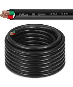 50ft 10/4 10 AWG Portable Power Cable (4 Conductor) - SOOW 600V 10 Gauge - Picture 1 of 6
