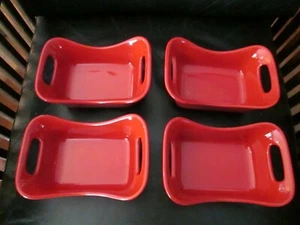 Set of 4 Rachael Ray 12oz Red Handled Casserole Dishes Rachael Baking Bowl Stone - Picture 1 of 8
