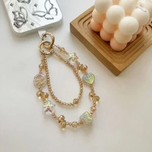 Crystal Mobile Phone Lanyard Champagne Car Keychain Luxury Bag Pendant - Photo 1/7
