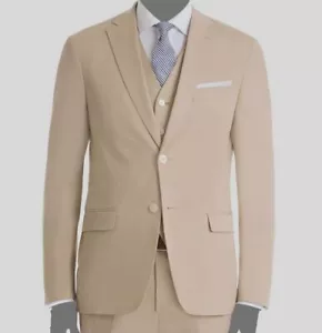 $295 Ralph Lauren Men's Beige Classic-Fit Stretch Blazer Coat Suit Jacket 40R - Picture 1 of 3