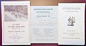Gymkhana Program 1945 Green Mtn Horse Assoc (3) Piece Paper Lot Woodstock VT - Picture 1 of 9