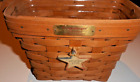 Longaberger 1993 Dresden Basket With Plastic Liner and Tie-On Family Signed