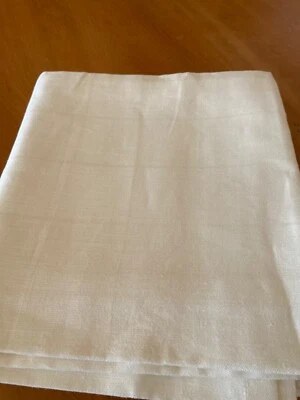 large creamy white linen tablecloth rectangle 57.5 x 85 inch Brand New - Image 1 of 4