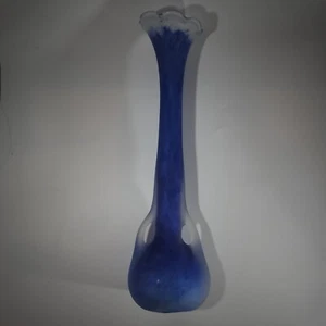 Jarrón de vidrio K&K Glass International arte polaco azul bosque mate - Imagen 1 de 4