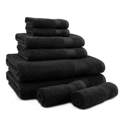 Conjunto de 8 toalhas 100% algodão egípcio macio e alto absorvente rosto toalhas de banho de mão - Imagem 1 de 2