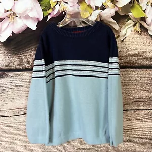 Mossimo Little Boys Ramie Blue Sparkle Striped Knitted Soft Sweater Pullover - Picture 1 of 7