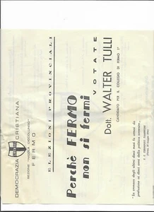volantino democrazia cristiana elezioni provinci 1956 comune di Fermo Walter - Bild 1 von 1