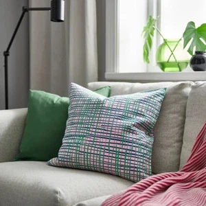 Ikea HAMNKRASSING Pillow Cushion Cover 20" x 20" Pink/Blue/Green Striped - Picture 1 of 4