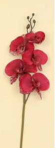 Fuchsia Pink Lace Orchids Artificial Silk Flowers Clearance Pack x12 Stems - Picture 1 of 1