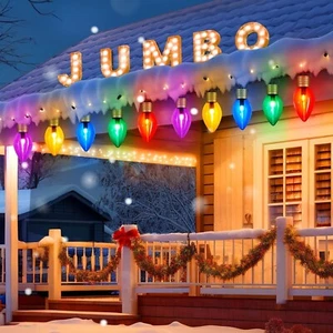 2-Pack Jumbo Outdoor Christmas Lights, Multicolored, Waterproof, Lawn Decor - Picture 1 of 7