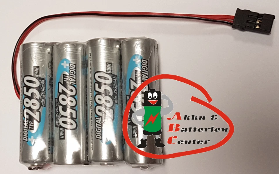 Empfänger Akku 4,8V  2850 Typ JR Graupner - Stecker . AA  4-er Reihe Akkupack  - Bild 1 von 1
