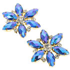  Flower Rhinestone Bridal Shoe Clips Stick-on Crystals Buckle Jewelry
