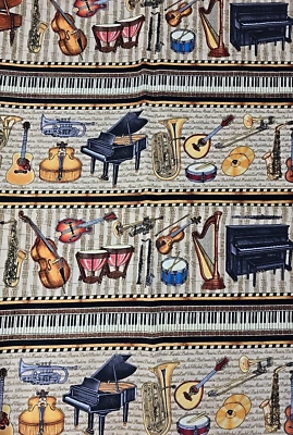 RJR Fabrics PERFECT PITCH Dan Morris Musical Instruments Quilt Fabric 2.13yds - Image 1 of 2