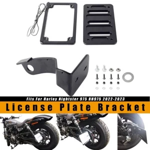 Side Mount Number Plate Holder w/ LED Light For Harley Nightster 975 RH975 22-23 - Picture 1 of 12