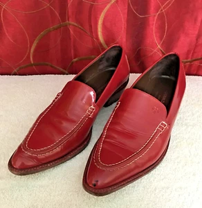 Rote Donald J Pliner Vintage spitz zulaufende Nieten Slipper Damen Loafer Gr. 7M/6,5M - Bild 1 von 20