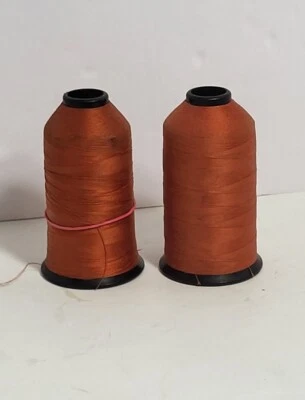 Lot of 2 Gudebrod Nylon Thread 5069 Rust.  Approx 5000 yards,  1 new 1 Used - Image 1 of 4