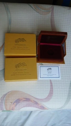 US Mint Box & COA  2010 $10 Gold Unci FIRST Spouse Abigail Fillmore NO COINS Cover