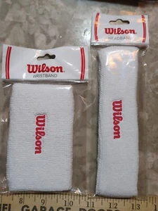 WILSON Sweatbands : Set Of 2, Wristband & Headband,White - Picture 1 of 4