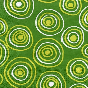 4 Motivservietten Servietten Napkins Tovaglioli Fantasie Kreise Grün (131) - Picture 1 of 1
