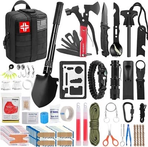 Kit de supervivencia de emergencia bolsa primeros auxilios kit de preparación militar 142 piezas bolsa - Imagen 1 de 6