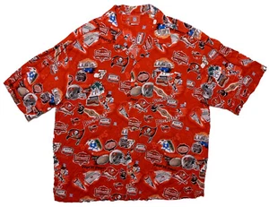 VF IMAGEWEAR NFL Tampa Bay Buccaneers Bucs Hawaiian All Over Shirt Red XL - Picture 1 of 8