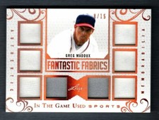 Greg Maddux Leaf Fantastic Fabrics In The Game Used Jersey Card 08/15 FF-11 NM+