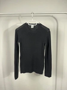 Armani Exchange Ribbed Knit Pullover with Dual Side Zippers Black Top - Picture 1 of 9