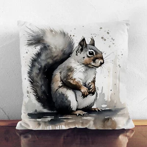 Plump Cushion Squirrel Ink Wash Soft Scatter Throw Pillow Case Cover Filled - Picture 1 of 3