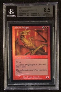 MTG 7th Edition Square Cut Shivan Dragon BGS 8.5 FOIL Square Cut Magic Beckett G - Picture 1 of 1
