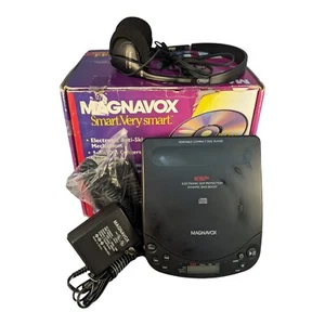 MAGNAVOX CD Player Discman ESP Dynamic Bass Boost AZ6844 Cassette & AC Adapters - Picture 1 of 16