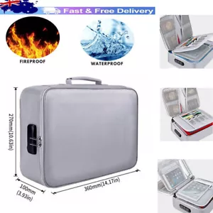 2000℉ Large Fireproof Document Box with Lock File Storage Waterproof Safe Bag - Picture 1 of 11