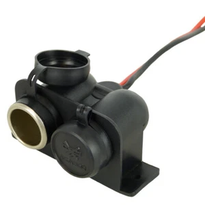 Doppel Aufbausteckdose für Zigarettenanzünder 12-24V 15A Spritzwasserschutz, D84 - Bild 1 von 4