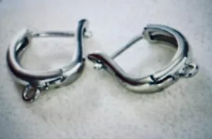 2 Sterling Silver Earring findings hooks Leverback - Picture 1 of 11