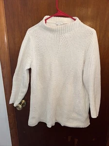 J Jill Chenille Damen Strickpullover Pullover weiß Größe PM - Bild 1 von 6