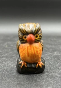 Small vintage ceramic owl statue, bird figurine, miniature pottery 1.75 Inches - Picture 1 of 7