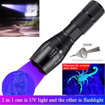 Super Bright 990000lm UV Torch Ultra Violet Flashlight Blacklight Light Lamp LED - Image 1 of 4
