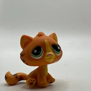 Auténtico Hasbro Littlest Pet Shop LPS 2006 gato a rayas con ojos verdes - Imagen 1 de 12