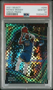 2021-22 Panini Select Moses Moody Courtside #299 RC Rookie Green Prizm 3/5 PSA10 - Picture 1 of 3