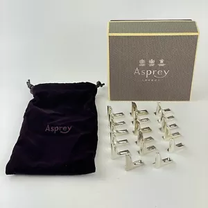 17 Solid Silver Name Place Setting Holders Cardholders Wedding Asprey 2.8cm - Picture 1 of 12
