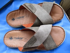 Rieker Herren Antistress Slipper Pantoletten Sandalen Braun Größe 9 - Bild 1 von 8