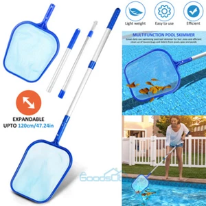Swimming Pool Leaf Skimmer Net, 47.24 inch Telescopic Pole, Fine Mesh Netting - Picture 1 of 17