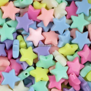100 cuentas sueltas de estrella de pentagrama acrílico mixto de 13x13 mm para fabricación de joyas - Imagen 1 de 6