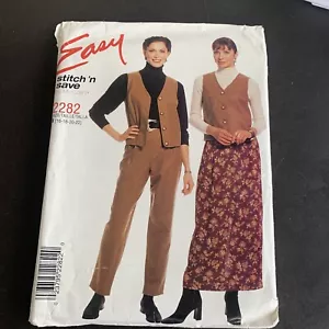 Easy Stitch 'n Save 2282 Size 16-22 Misses' Lined Vest Pants and Skirt - Picture 1 of 2