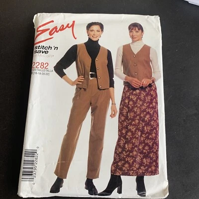 Easy Stitch 'n Save 2282 Size 16-22 Misses' Lined Vest Pants and Skirt - Image 1 of 2